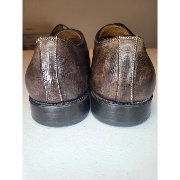 SANTONI Italy Made Brown Leather Dress Shoes 11 D| Sophisticate Preppy Old Money main image 8